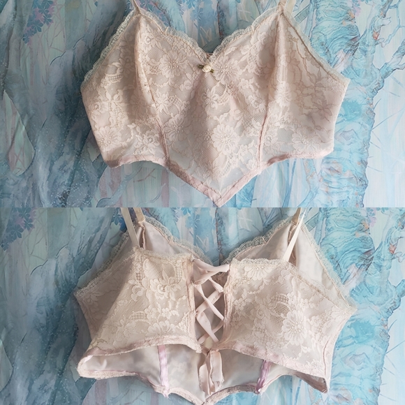 Vintage Tops - Whimsical Tatered Corset Top Reworked